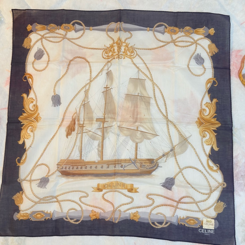 Celine Nautical Scarf / Handkerchief Cotton